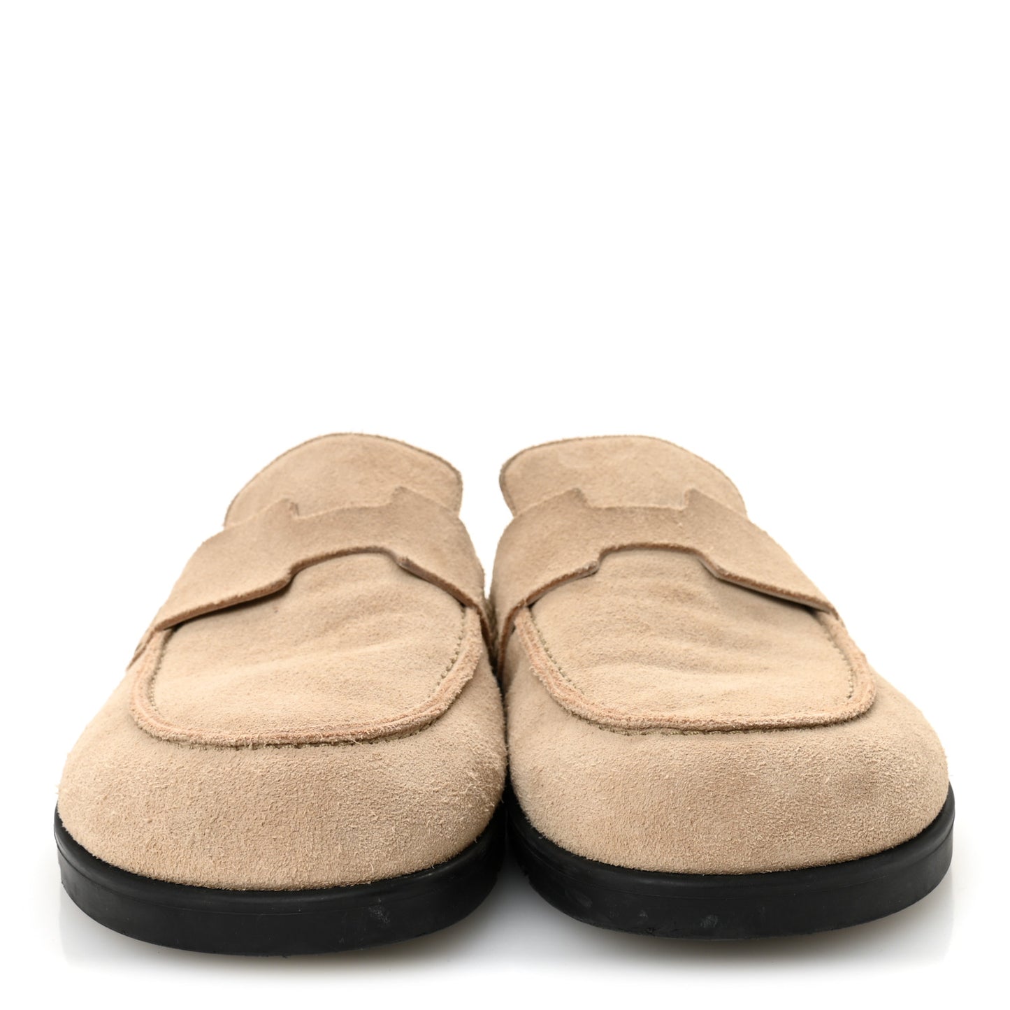 Suede Calfskin Womens Go Mules 38 Beige Argile