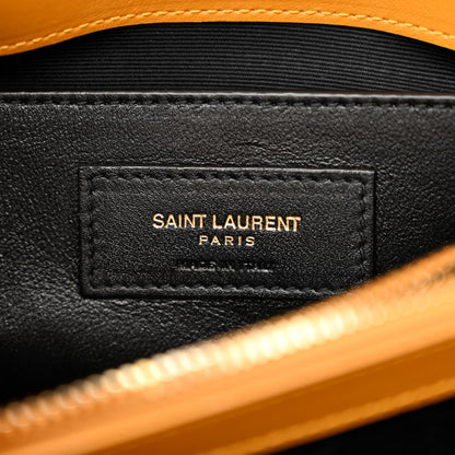 Saint Laurent Calfskin Y Quilted Monogram Small Loulou Chain Satchel Cheddar Cheddar 6 of 10