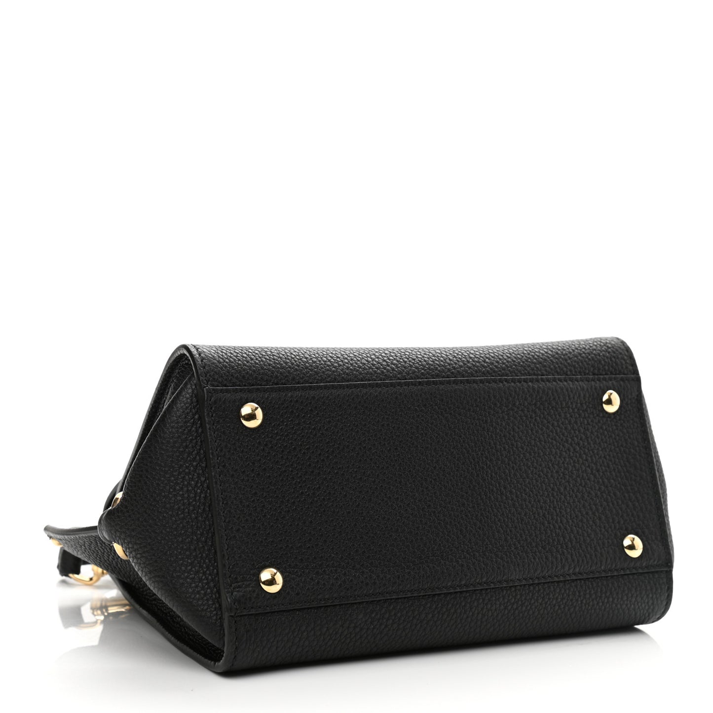 Grained Calfskin Sofia Satchel Black