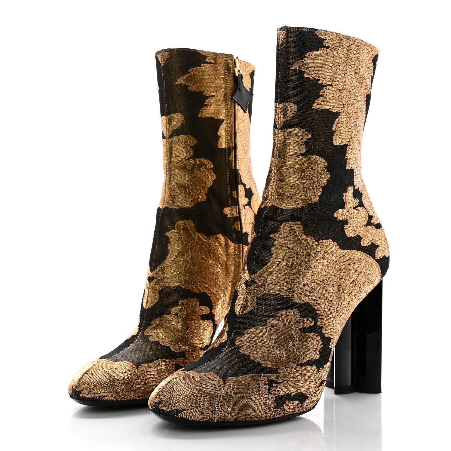 Louis Vuitton Jacquard Silhouette Ankle Boots 39 Gold Black 3 of 9