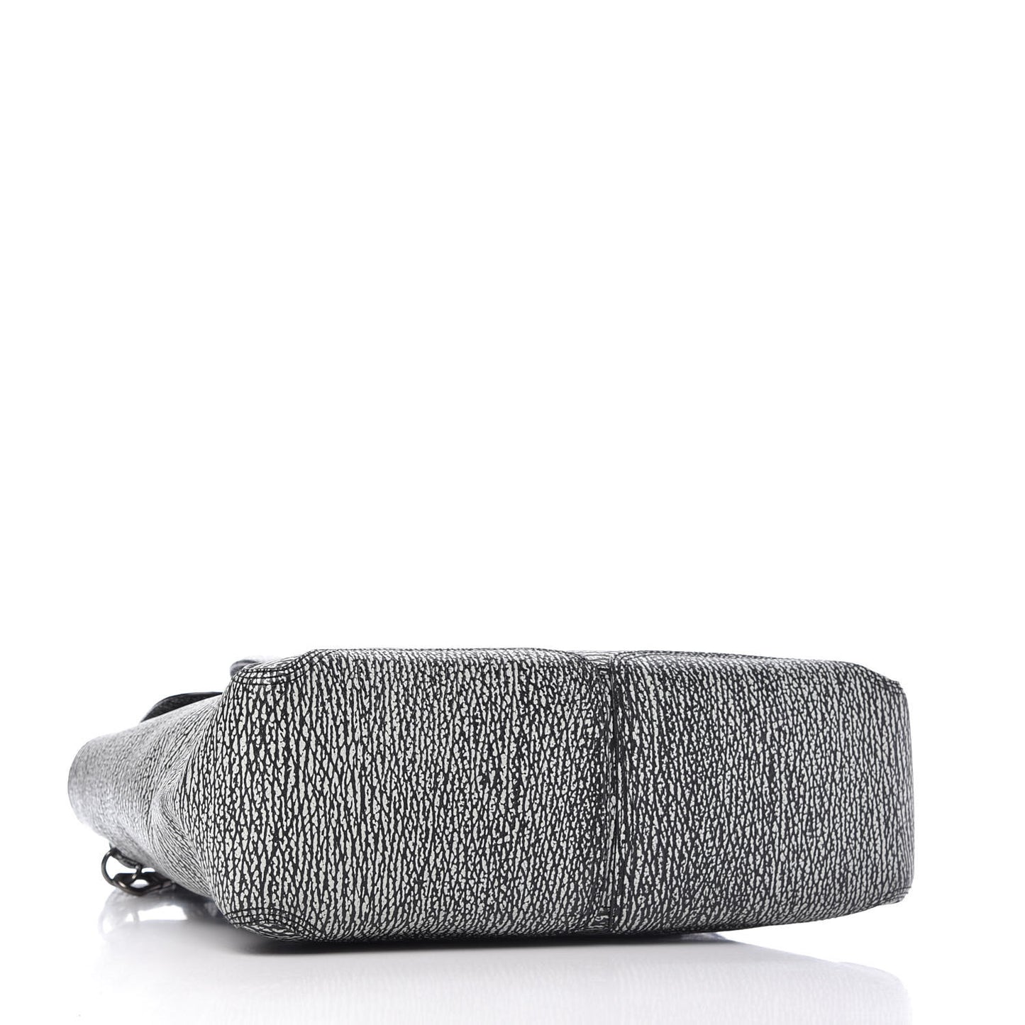 Textured Calfskin Large Pashli Satchel Black Cream