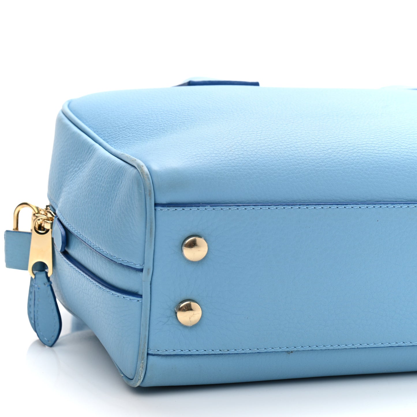 Soft Grain Calfskin Half Cube Bag Blue