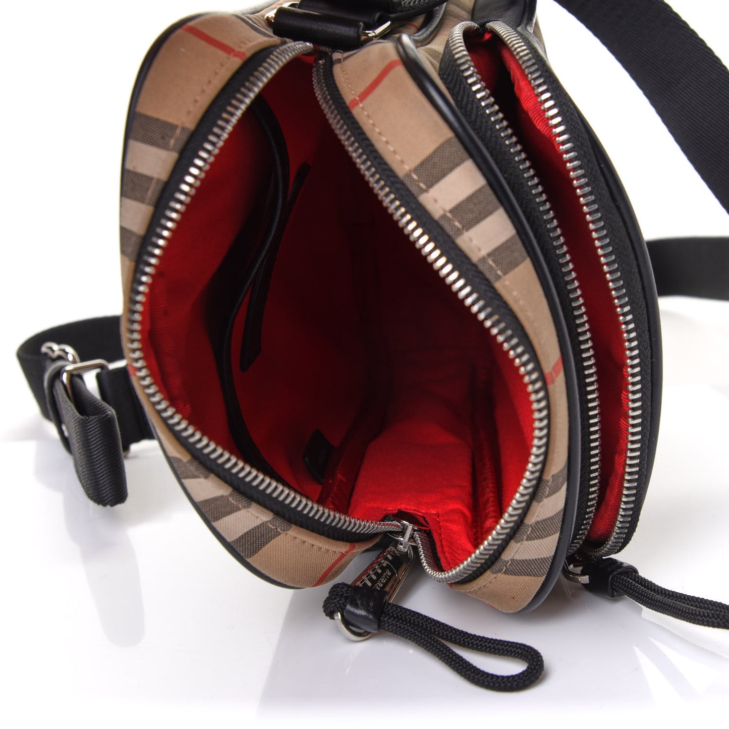 Canvas Calfskin Vintage Check Freddie Crossbody Bag Archive Beige