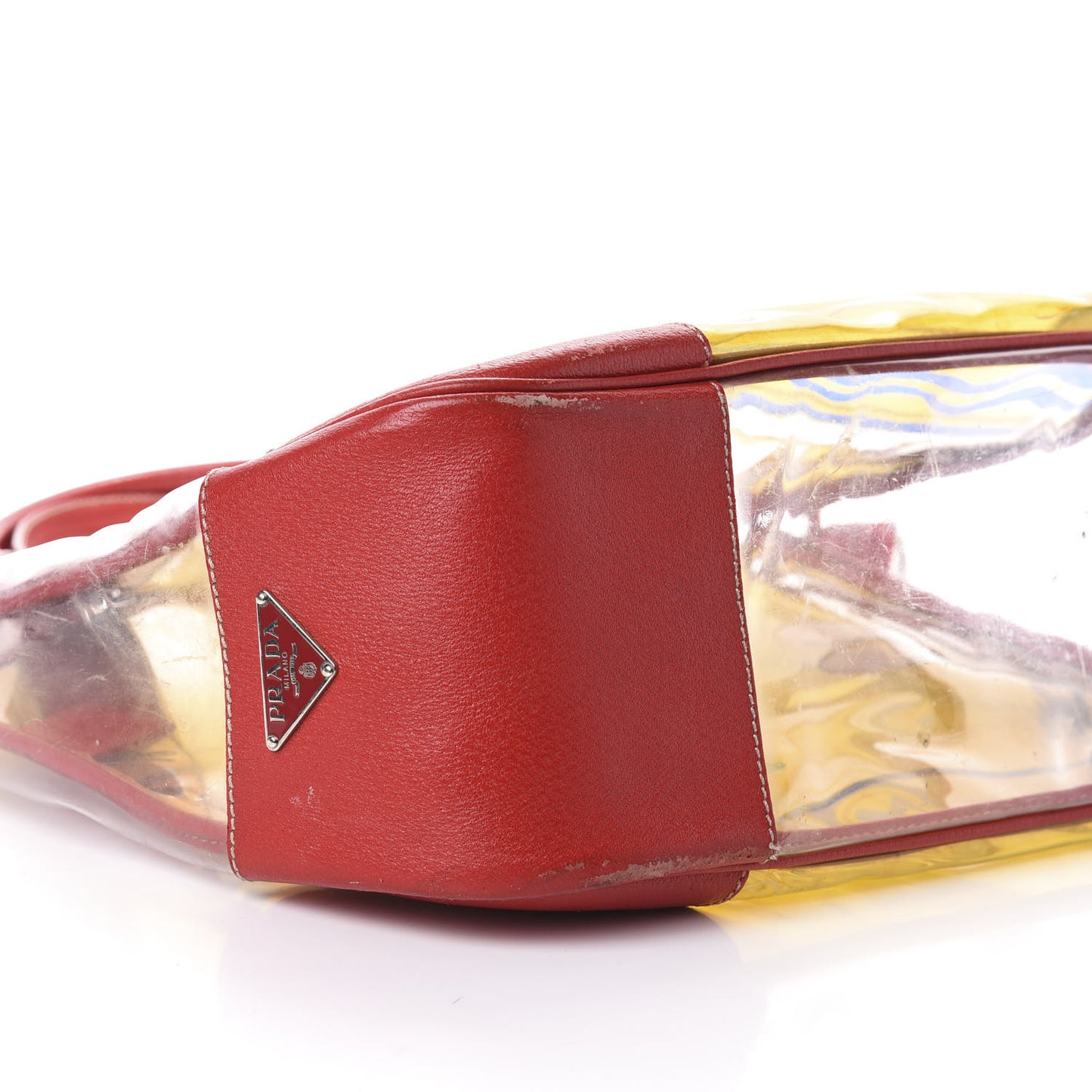 Plexiglass Calfskin Tote Red