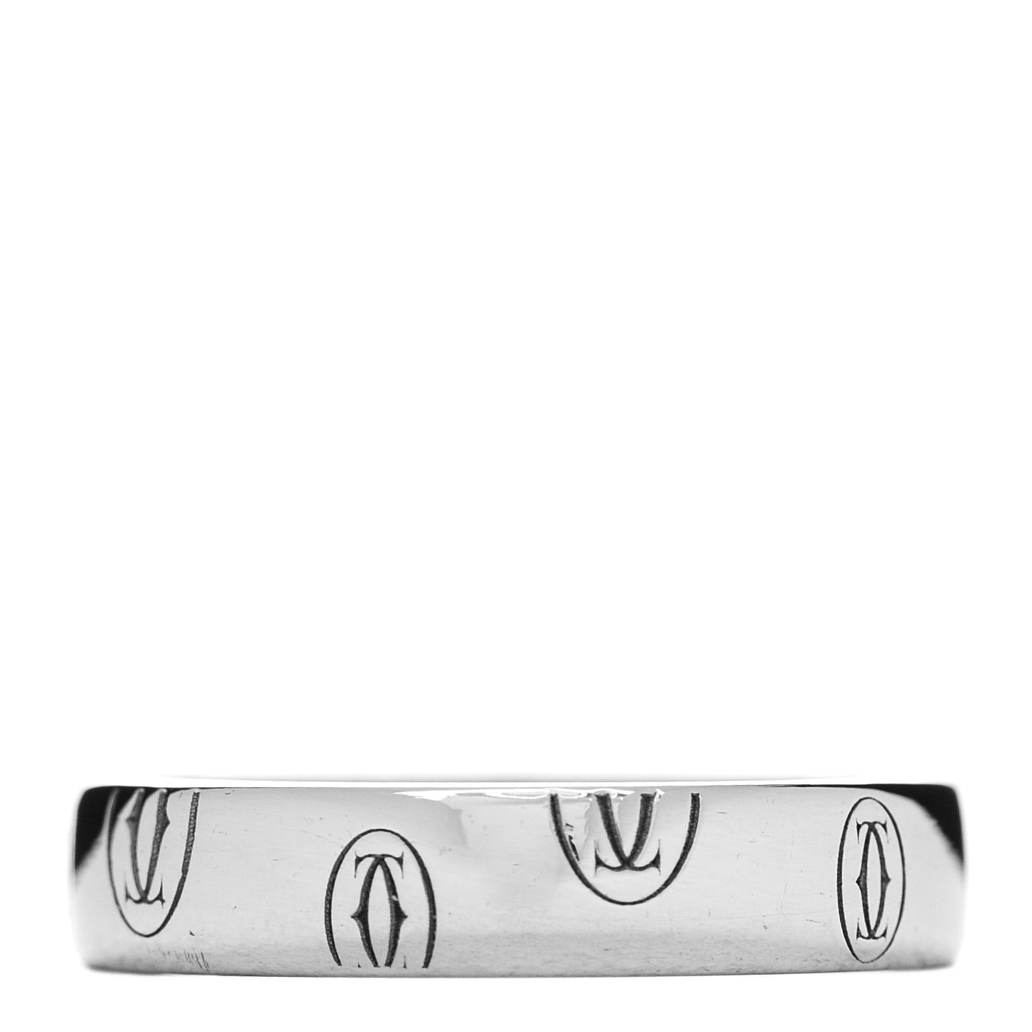 18K White Gold 4mm Happy Birthday Band Ring 50 5.25
