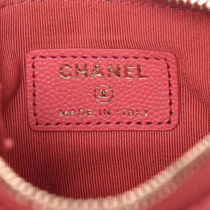 Chanel Caviar Quilted Small Cosmetic Case Dark Pink 6 of 8
