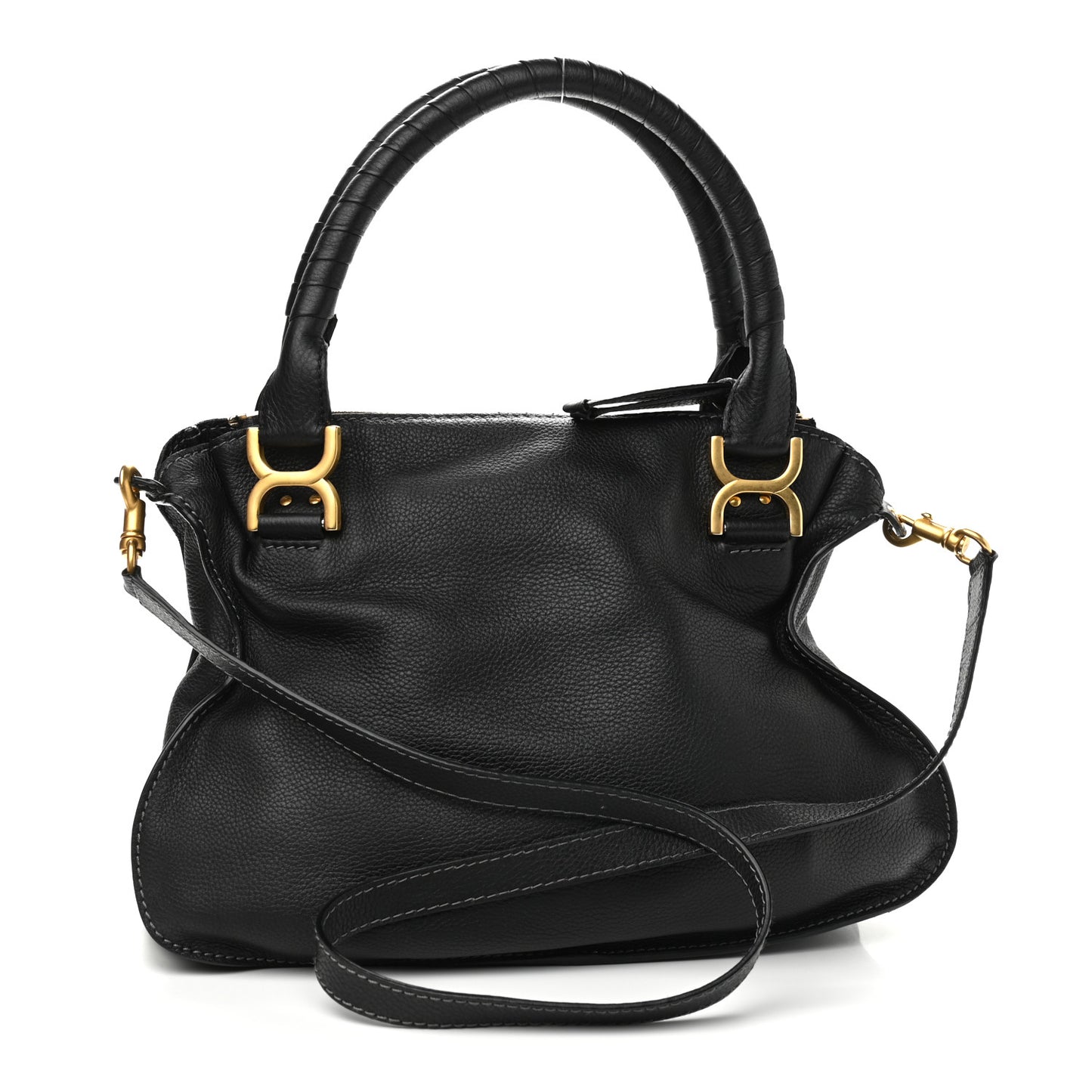 Calfskin Medium Marcie Satchel Black