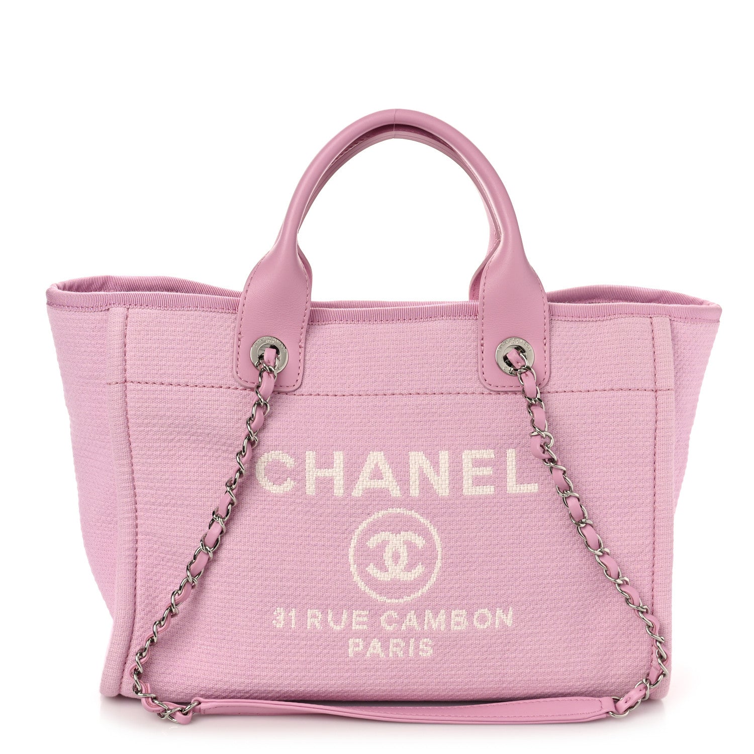 Chanel Mixed Fibers Small Deauville Tote Pink 3 of 13