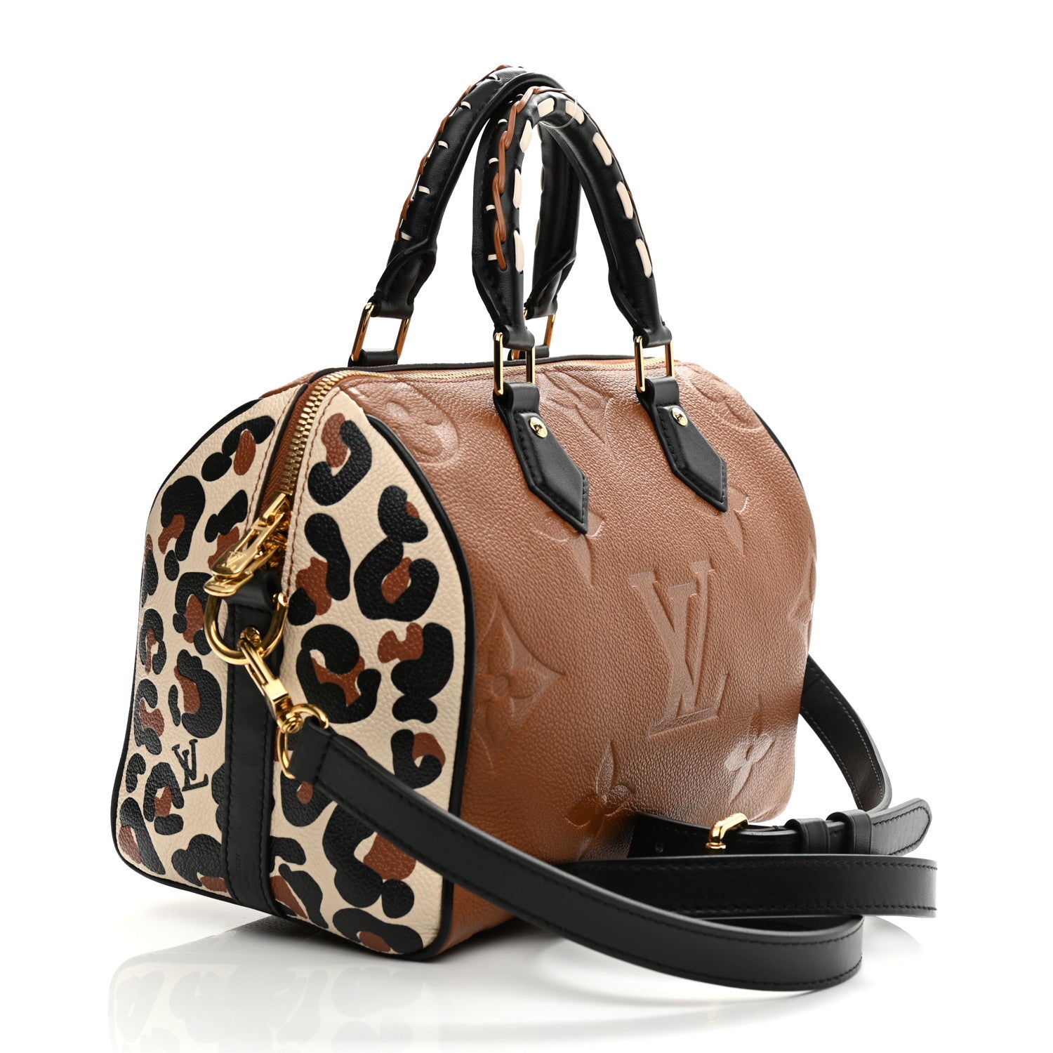 Louis Vuitton Empreinte Monogram Giant Wild At Heart Speedy Bandouliere 25 Caramel 3 of 8