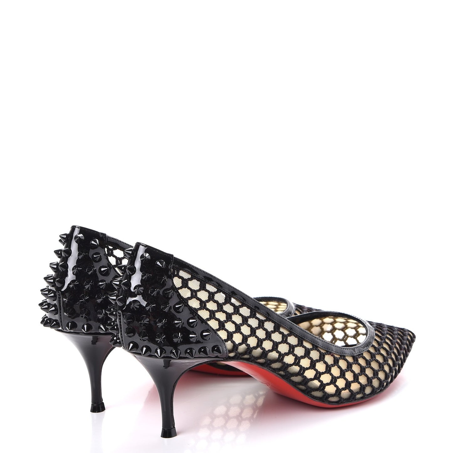 Fishnet Patent Guni 55 Spiked Pumps 41 Black