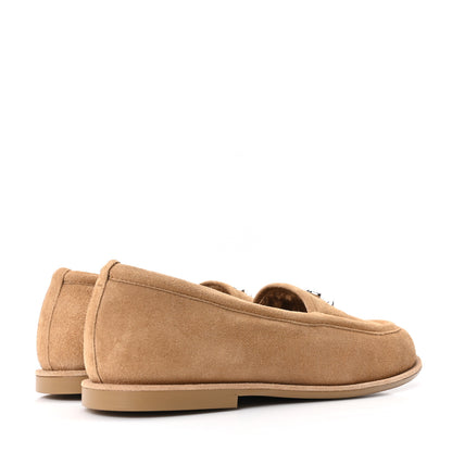 Chanel Suede Calfskin CC Loafers 39.5 Dark Beige 5 of 10