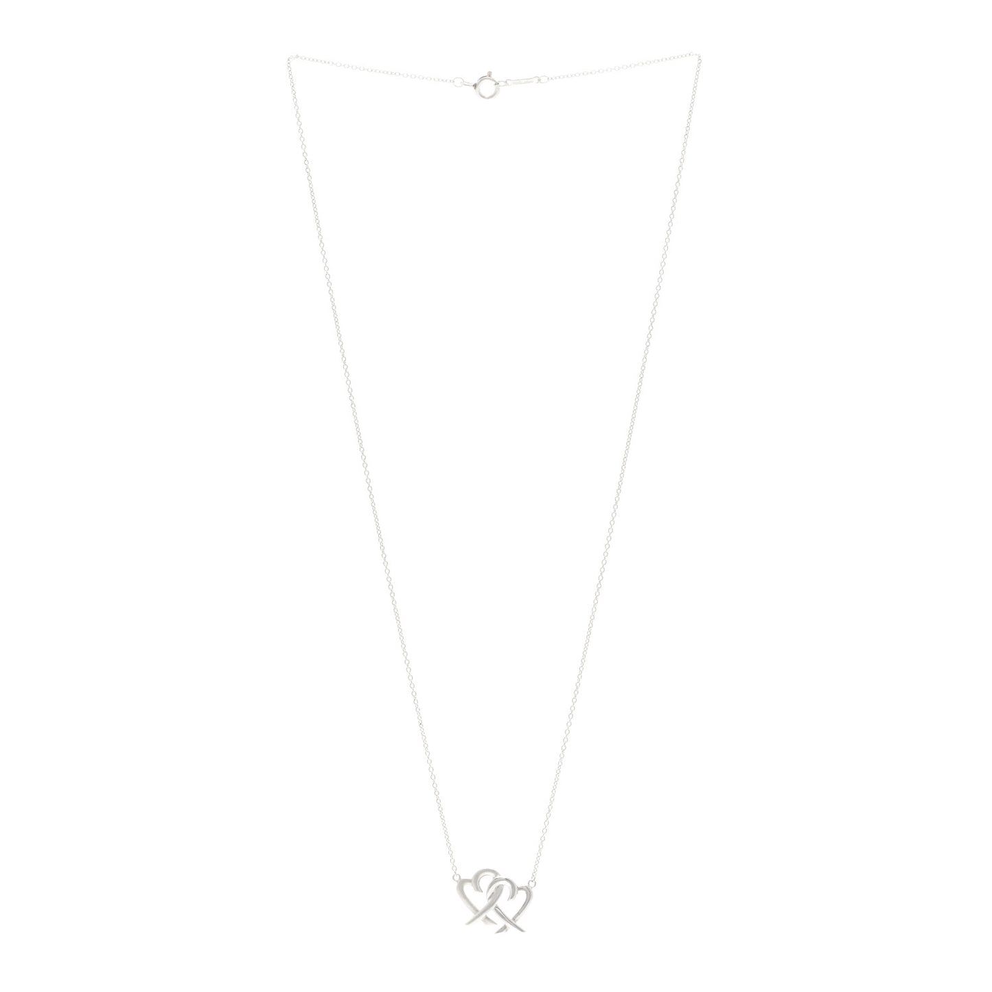 Sterling Silver Paloma Picasso Double Loving Heart Pendant Necklace