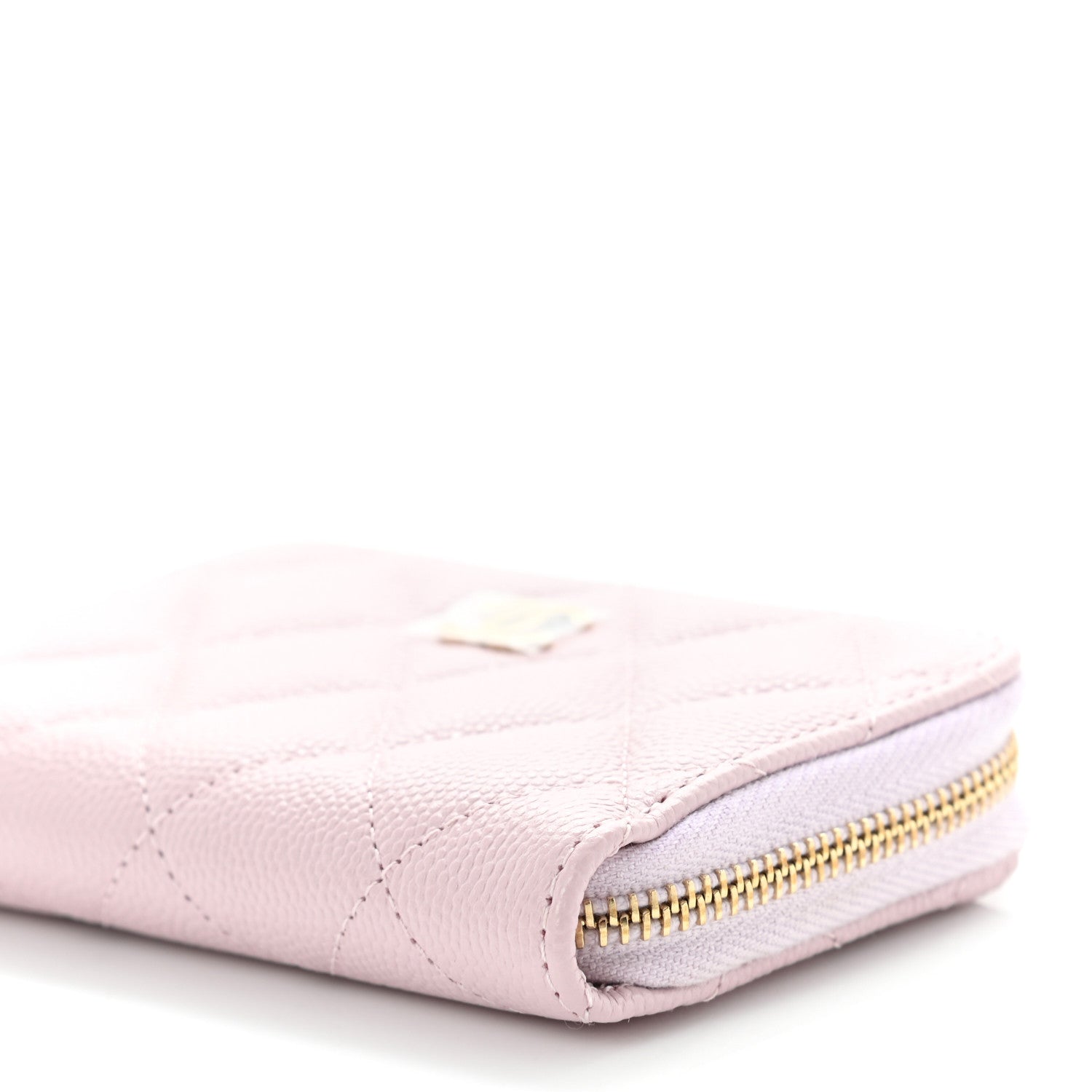 Chanel Caviar Quilted Zip Coin Purse Wallet Pink 9 of 9