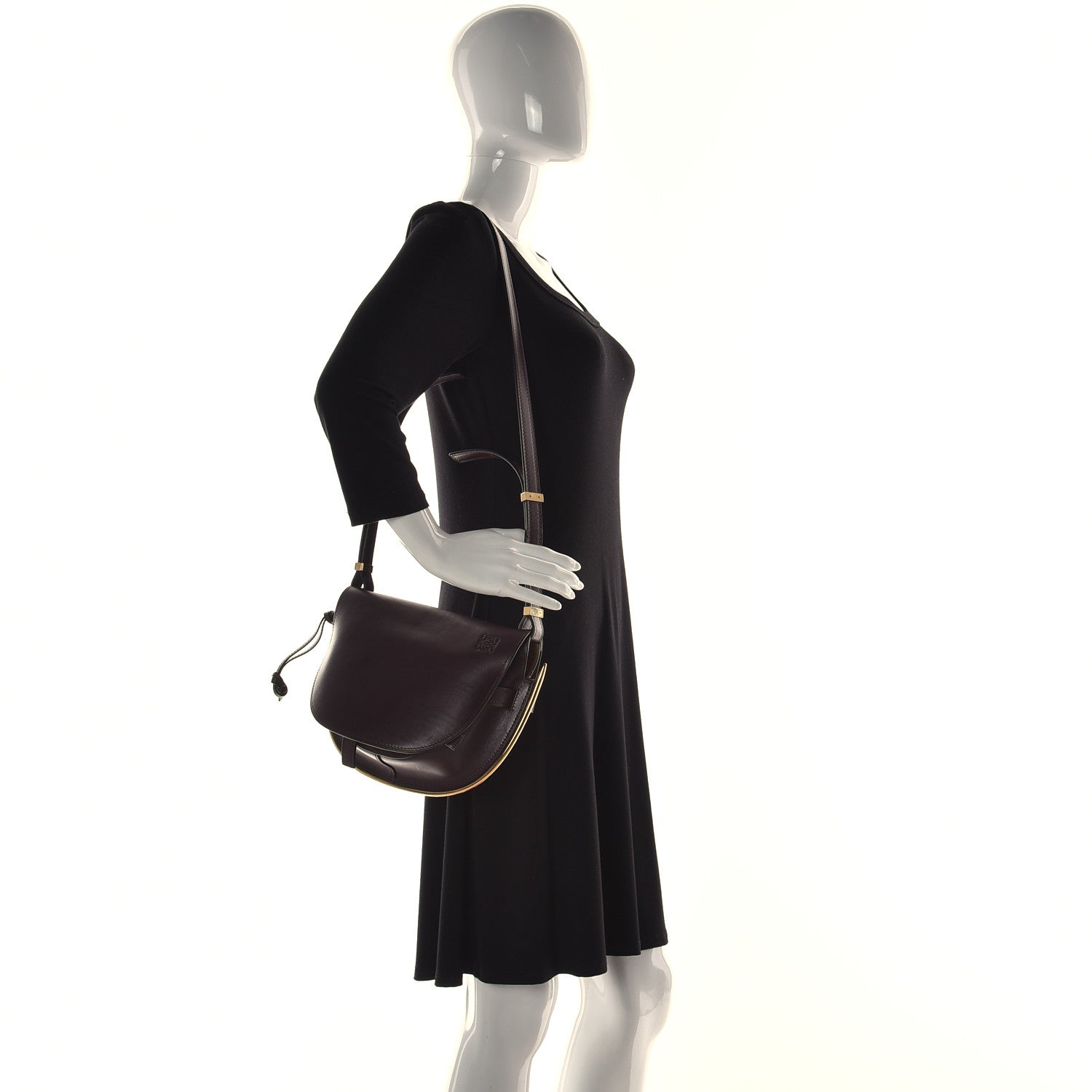 Loewe Calfskin Small Metal Gate Crossbody Bag Oxblood 2 of 10