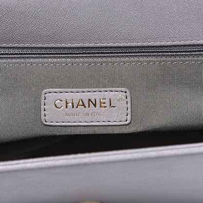 Chanel Caviar Quilted New Medium Boy Flap Grey 6 of 10