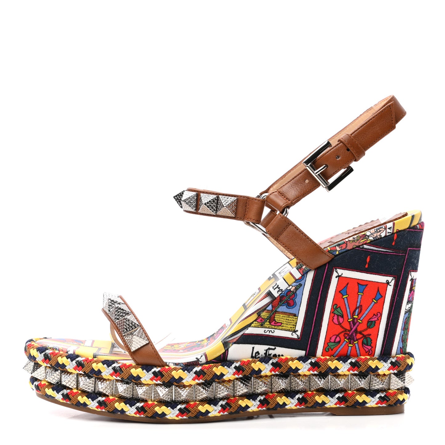Linen Canvas Tarot Pyraclou 110 Wedge Sandals 40 Version Multi