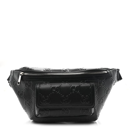Gucci Calfskin GG Tennis Embossed Pocket Belt Bag Black 1 of 10