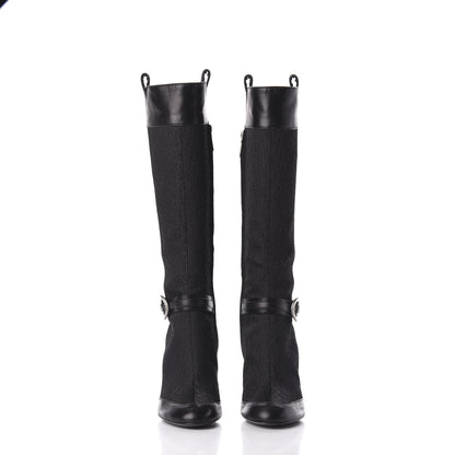 Christian Dior Monogram Buckle Tall Boots 39 Black 3 of 11