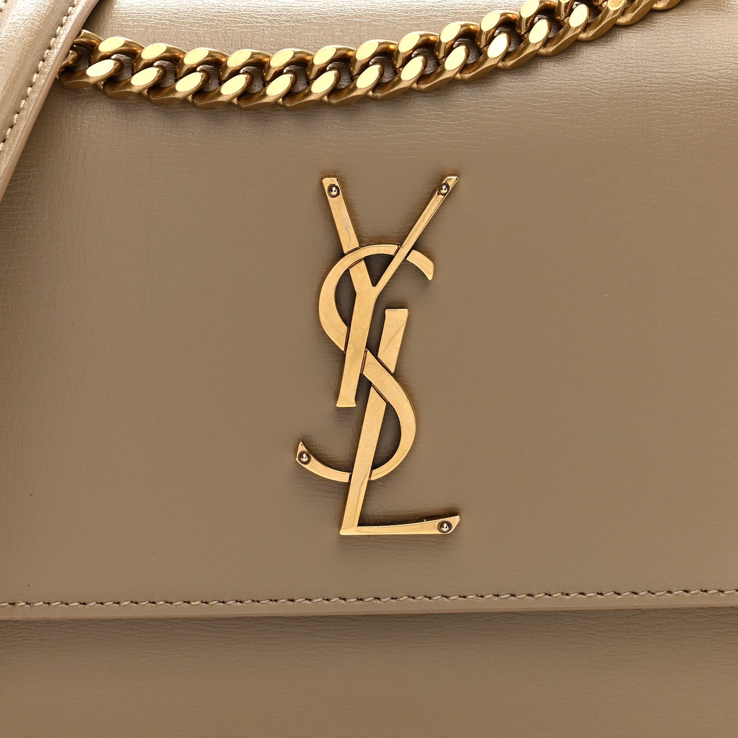 Saint Laurent Calfskin Medium Monogram Sunset Dark Latte 7 of 10