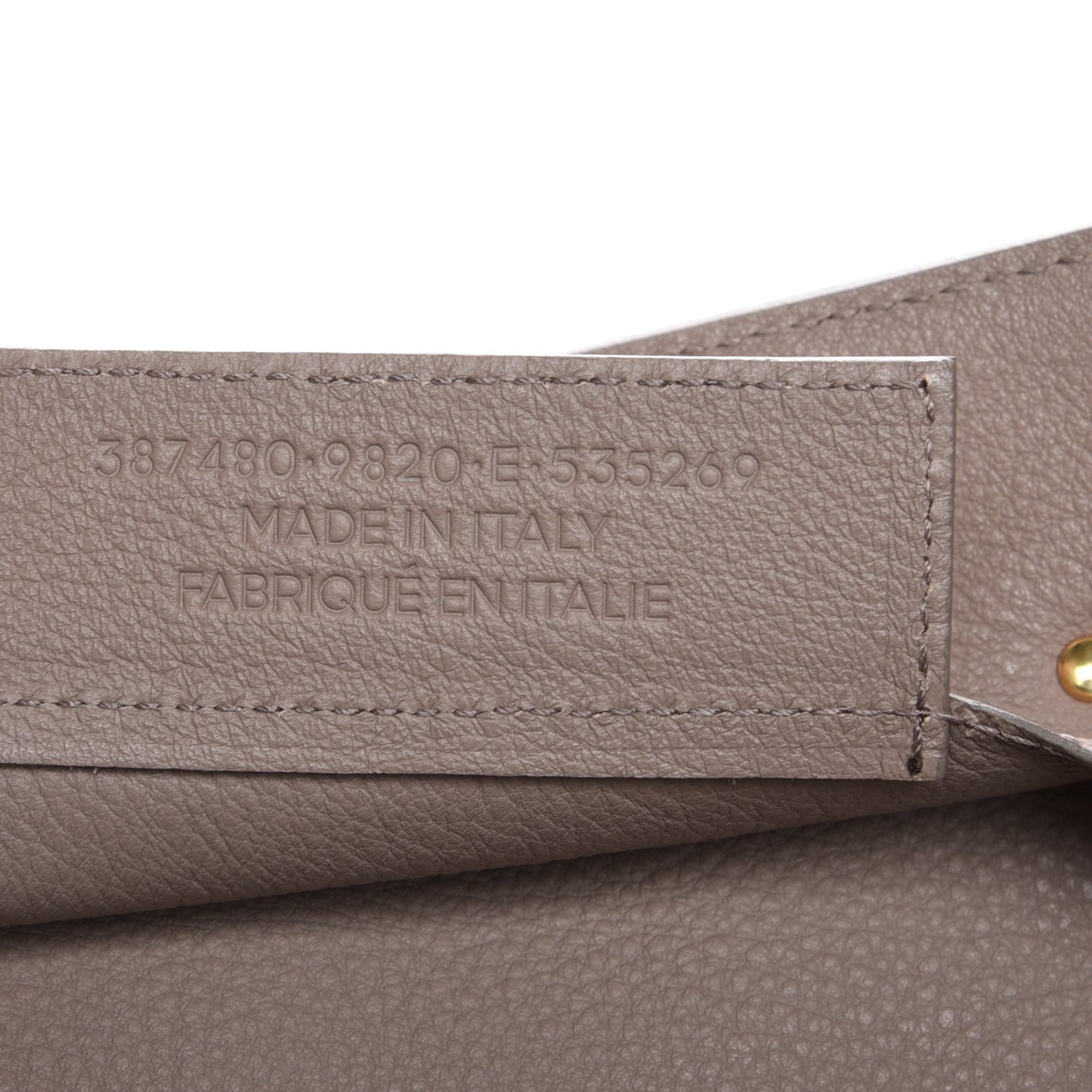 Grained Calfskin Gold Metallic Edge Hardware Papier A4 Tote Beige