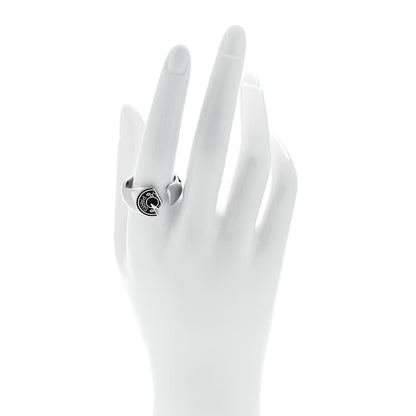 Hermes Stainless Steel Mens Carrousel Ring 64 Black 2 of 6