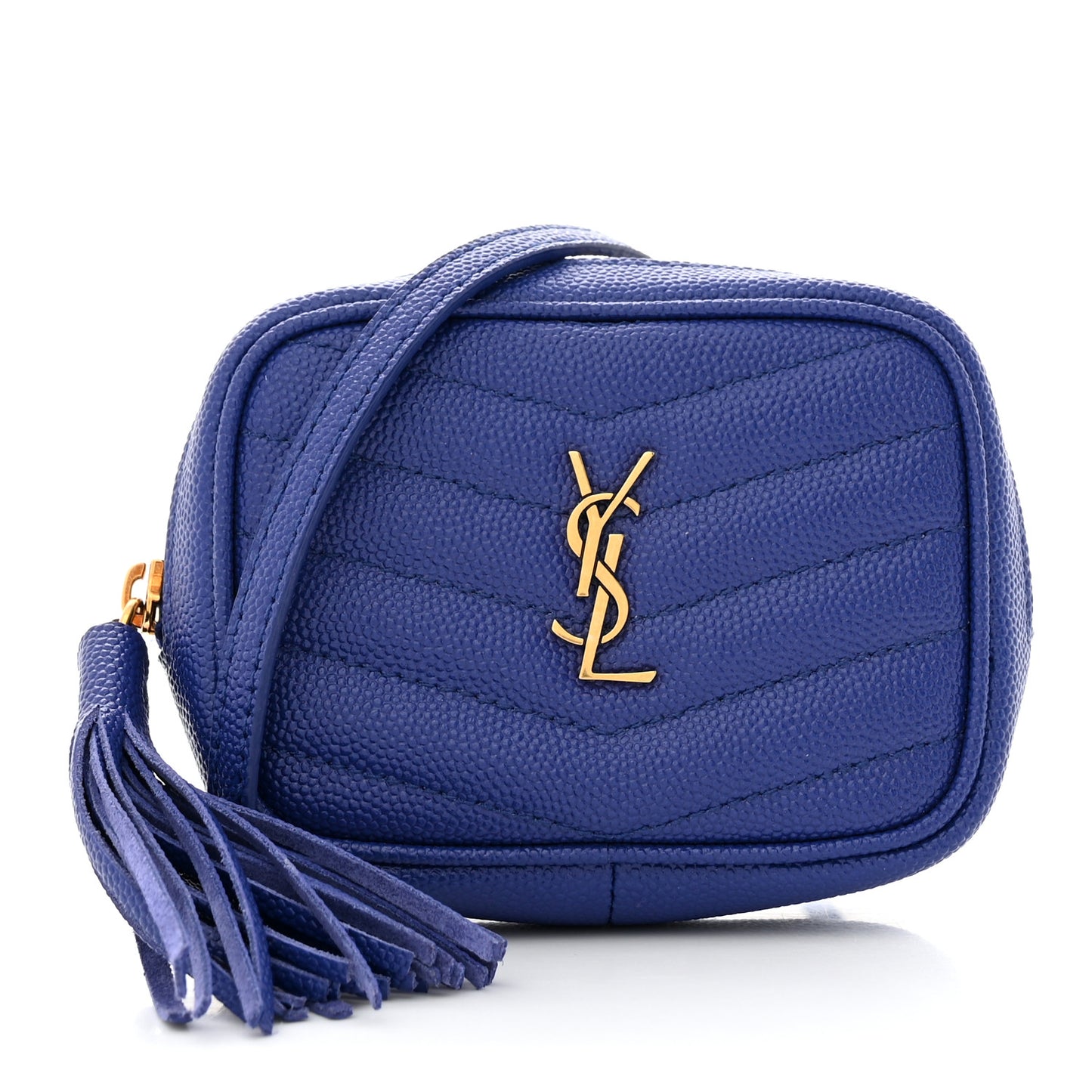 Grain De Poudre Matelasse Monogram Baby Lou Camera Bag Sapphire Blue