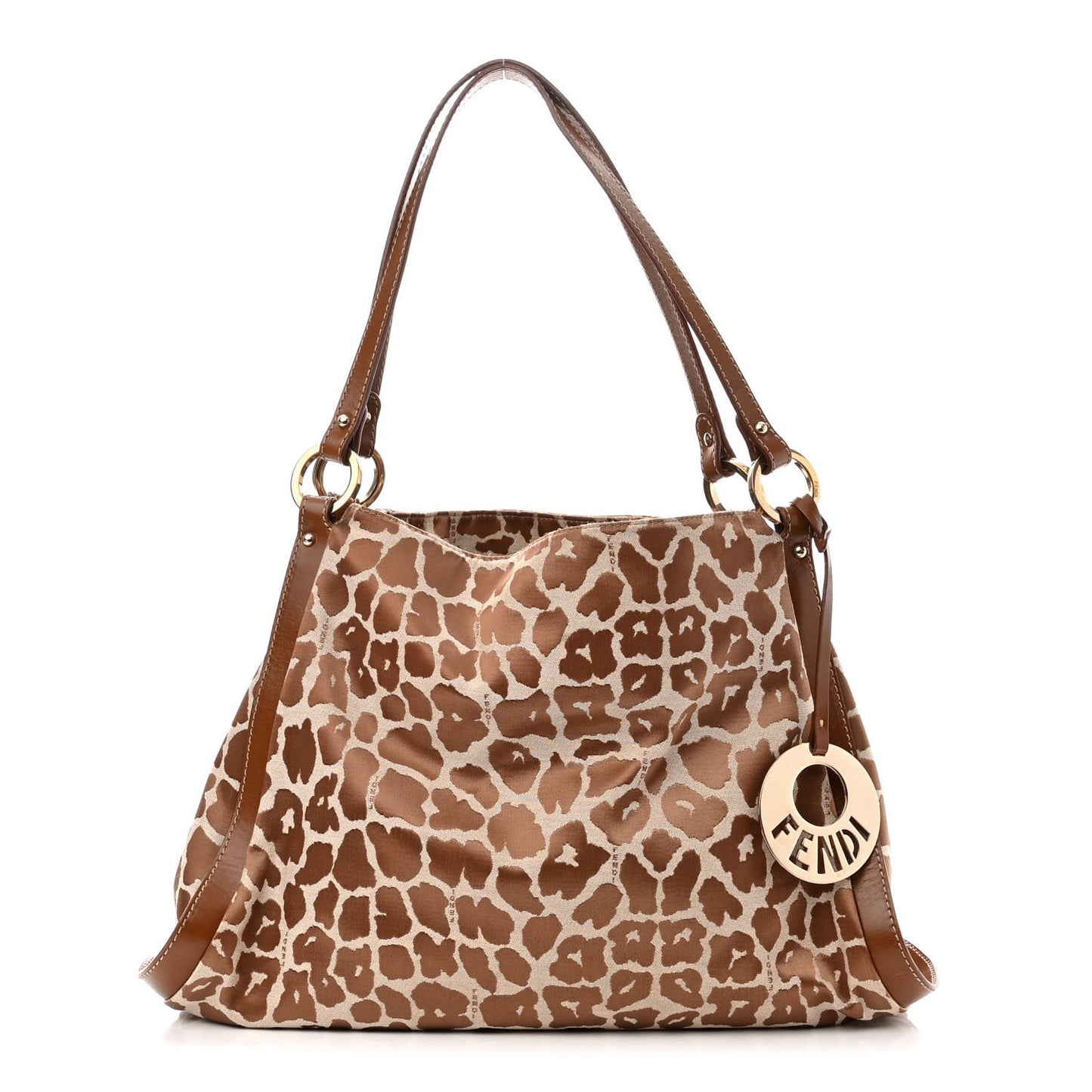 Jacquard Leopard Print Chef Shopping Tote Bag Brown