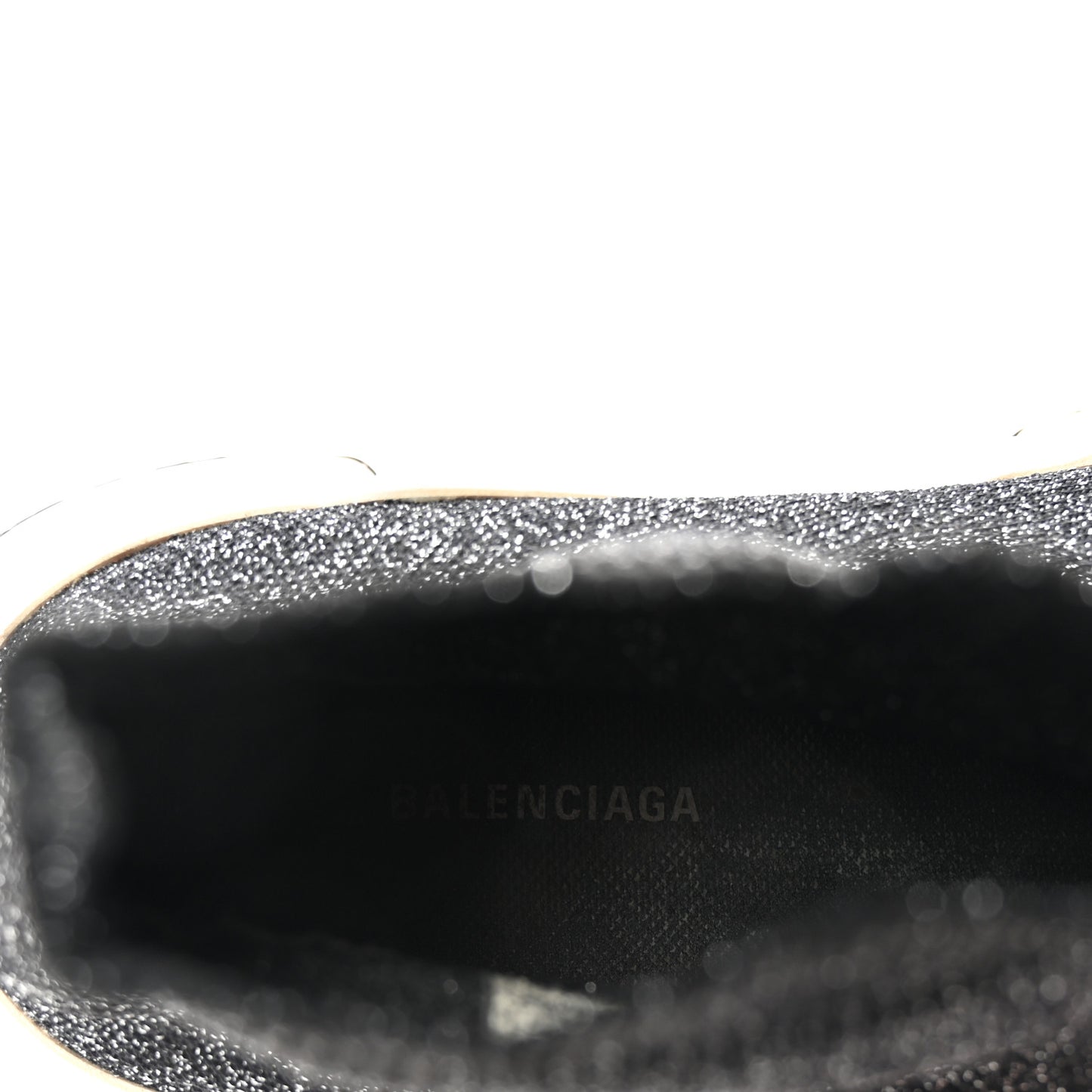 Laminated Knit Bi-Color Sole Womens Speed Sneakers 37 White Black