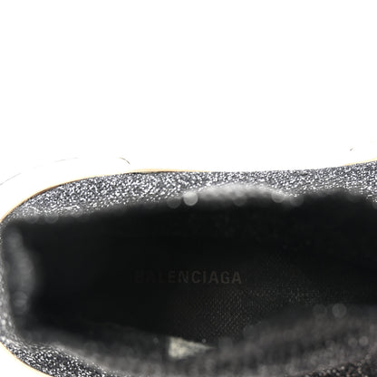 Balenciaga Laminated Knit Bi-Color Sole Womens Speed Sneakers 37 White Black 8 of 10