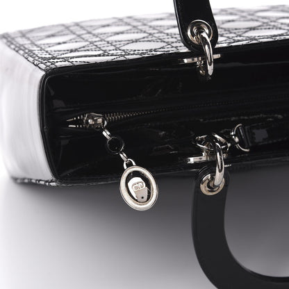 Christian Dior Patent Cannage Stitched Large Lady Dior Black 10 of 15