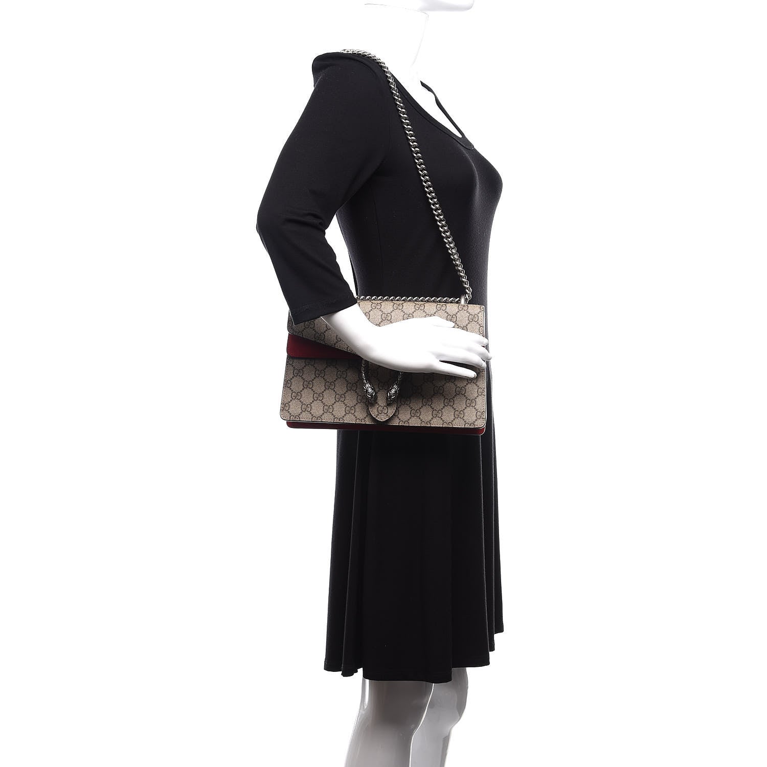 Gucci GG Supreme Monogram Small Dionysus Shoulder Bag Red 3 of 13