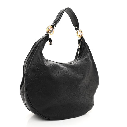 Gucci Guccissima Large GG Twins Hobo Black 3 of 9