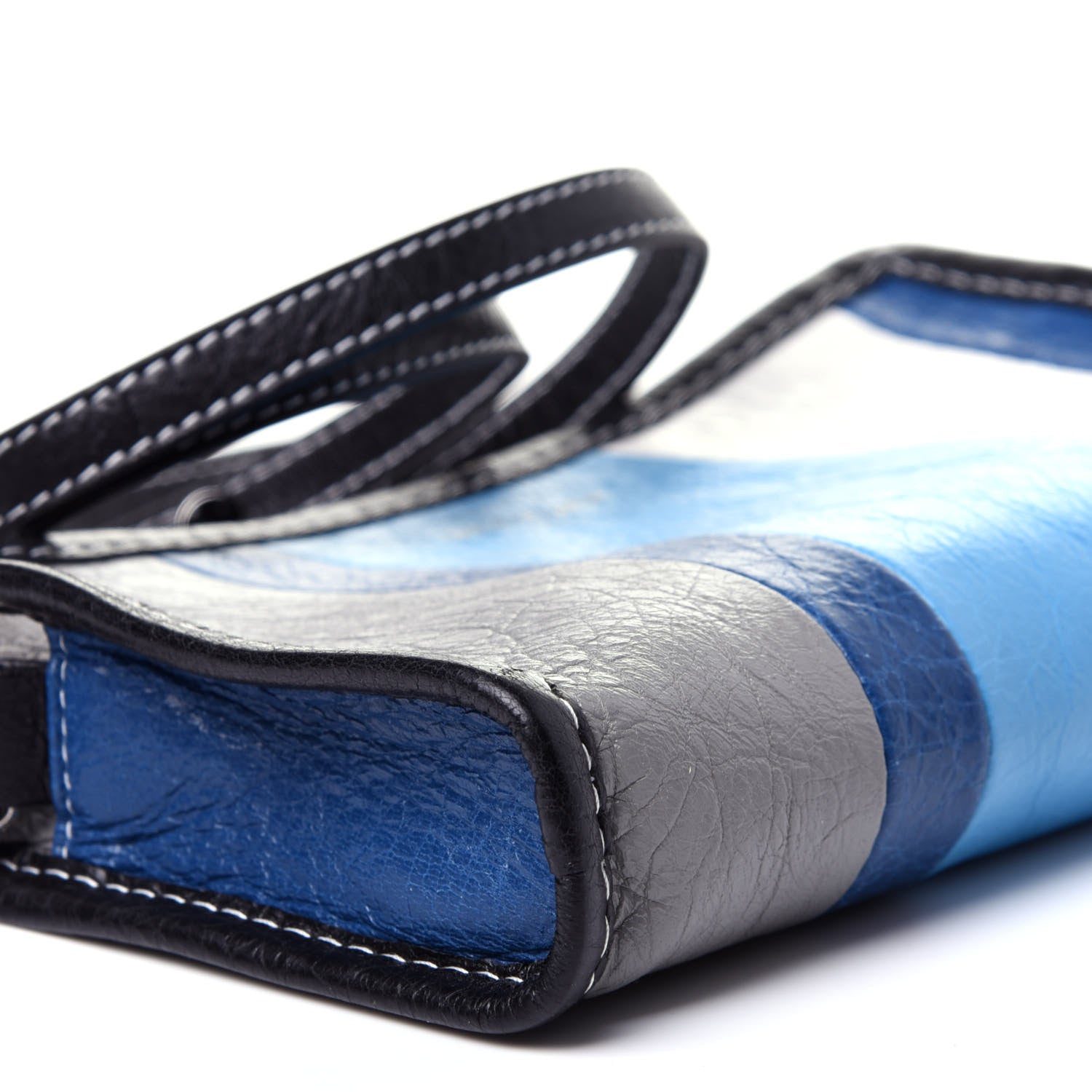 Balenciaga Veau Arena Multicolore Bazar Strap Clutch Bleu Gris White Black 13 of 17
