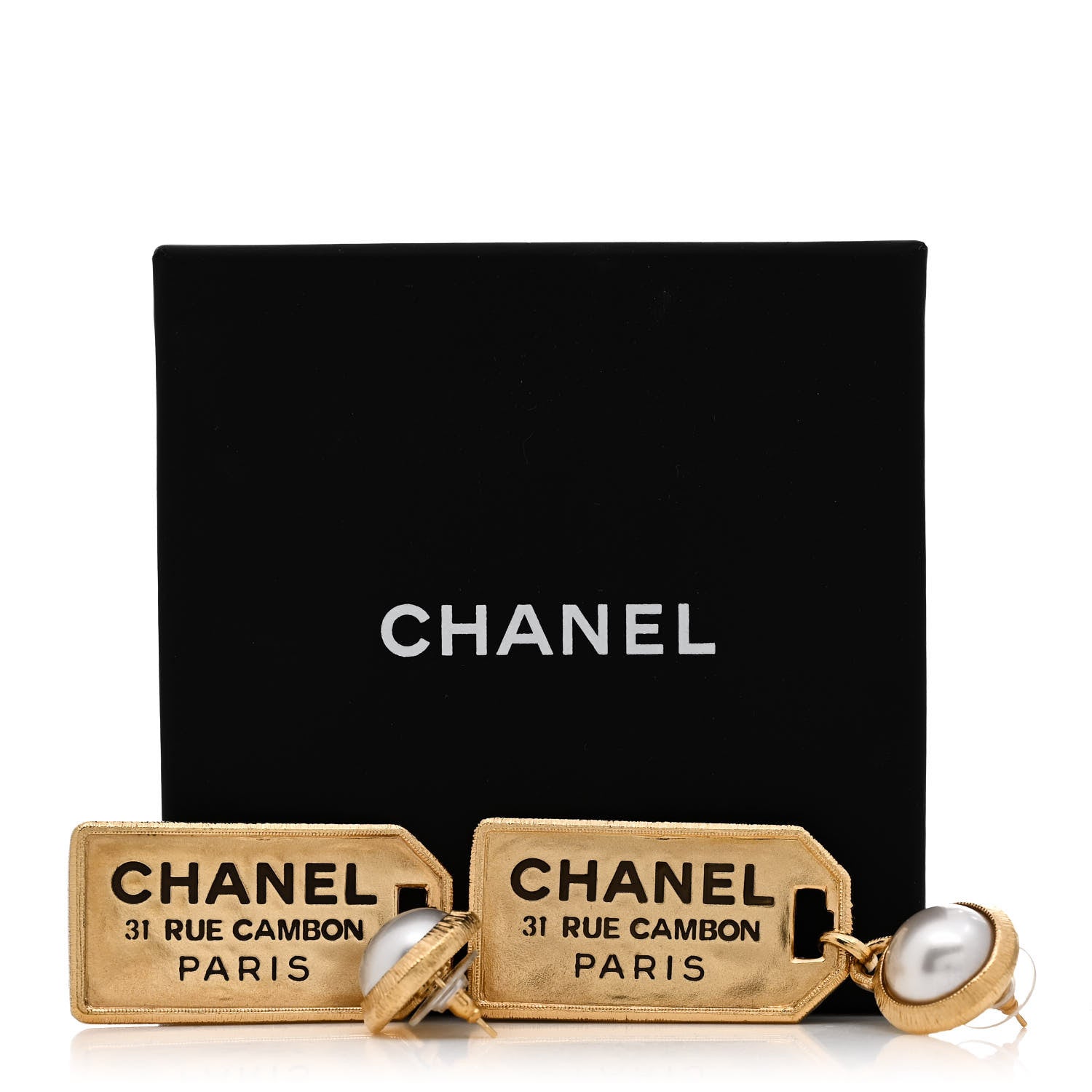 Chanel Pearl CC Tags Drop Earrings Gold 5 of 5