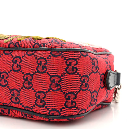 Gucci Monogram Multicolor Matelasse Diagonal Floral Embroidered Small GG Marmont Chain Shoulder Bag Red Blue Multicolor 11 of 12