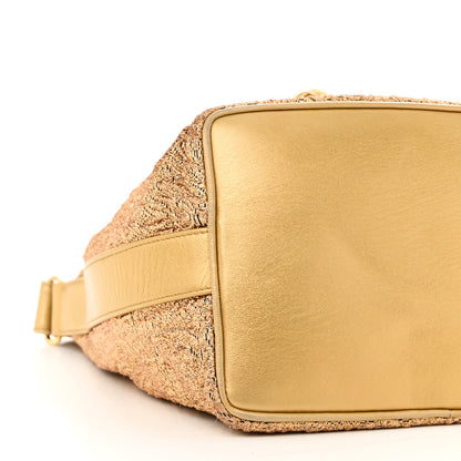 Chanel Metallic Brocade Lambskin CC Drawstring Bag Gold 11 of 12