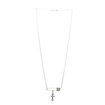 Chrome Hearts Sterling Silver Safety Pin Baby Fat Cross Pendant Necklace 3 of 6