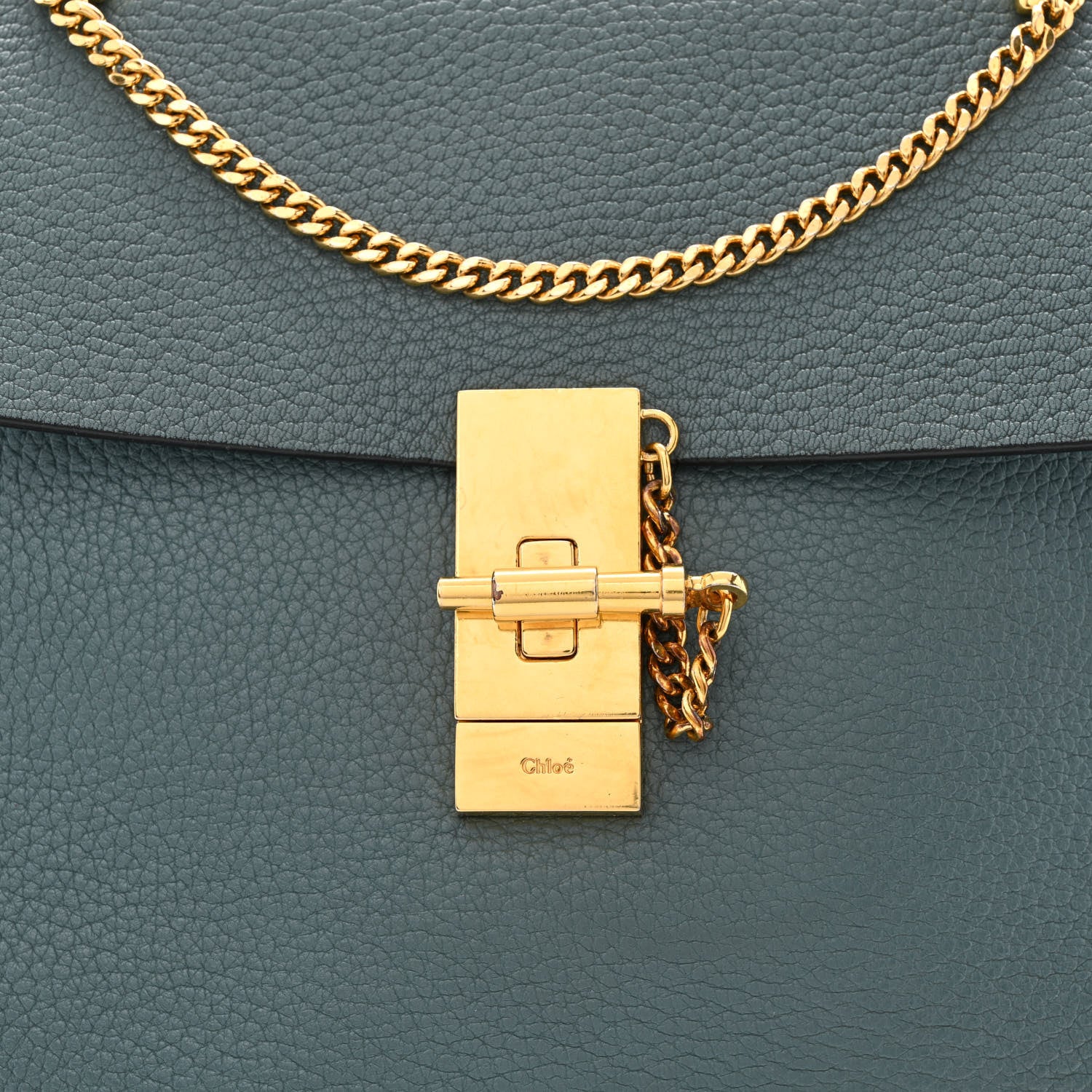 Chloe Grained Lambskin Drew Shoulder Bag Cloudy Blue 8 of 10