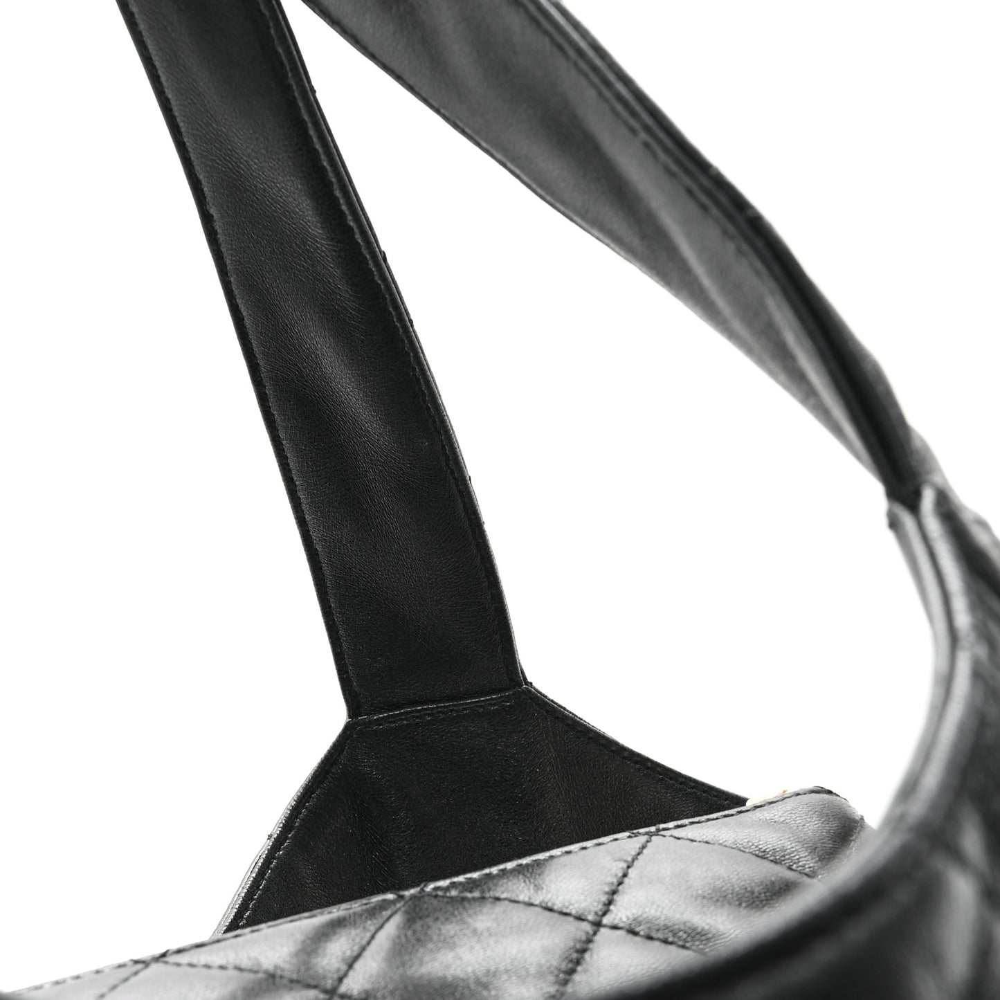 Lambskin Quilted Maxi Icare Shopping Tote Black