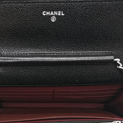 Chanel Caviar Quilted CC Turnlock Wallet On Chain WOC Black 5 of 11