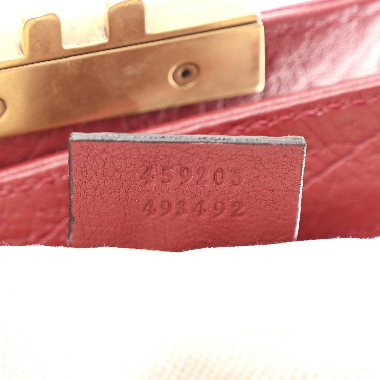 Gucci Calfskin Web Padlock Tote Red 7 of 10