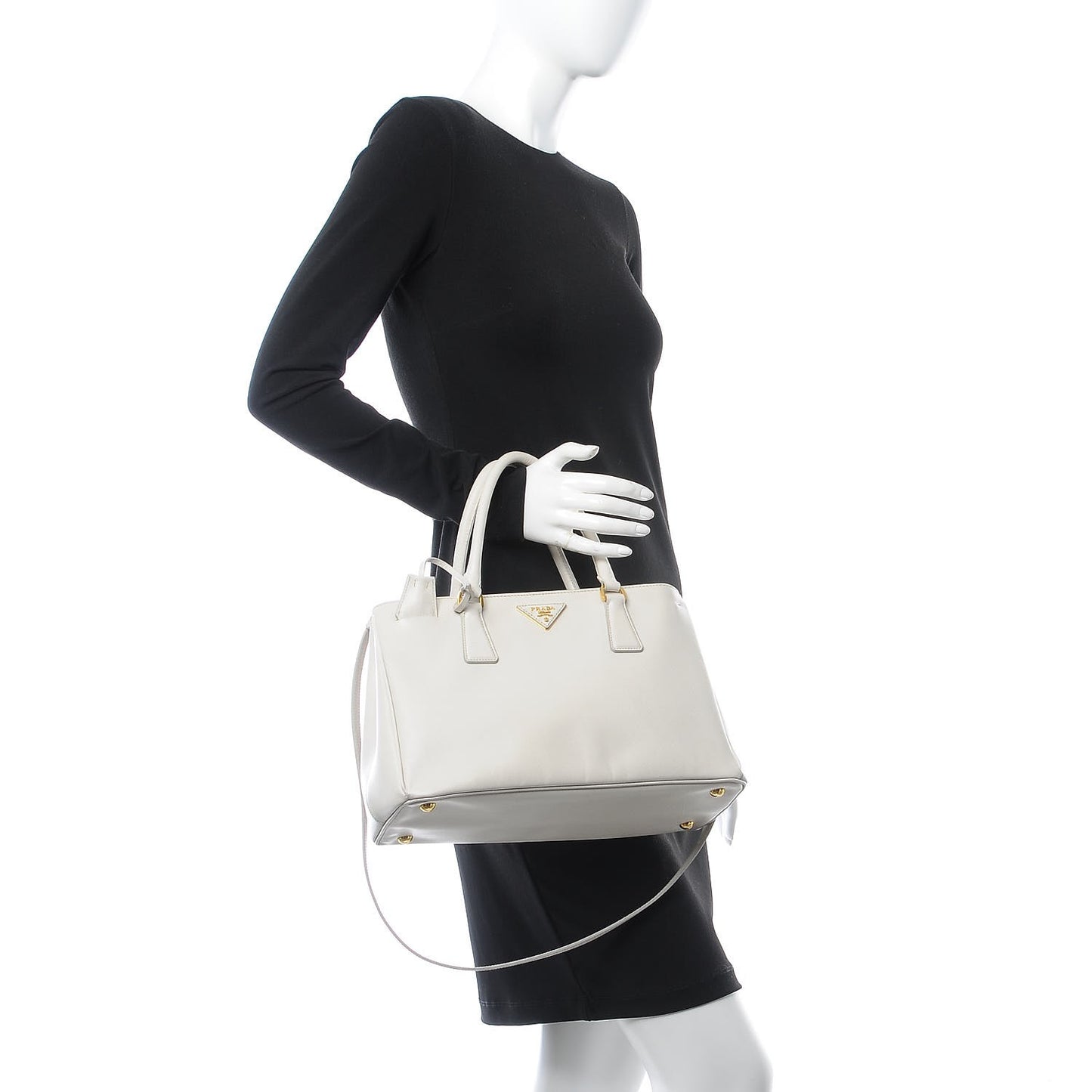Saffiano Lux Medium Tote Talco