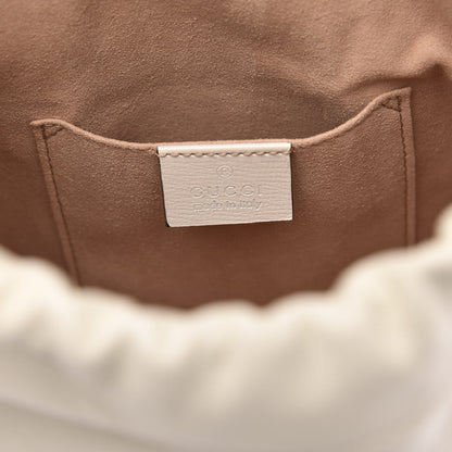 Gucci Azalea Sakai Calfskin Horsebit 1955 Drawstring Bucket Bag Mystic White 6 of 9