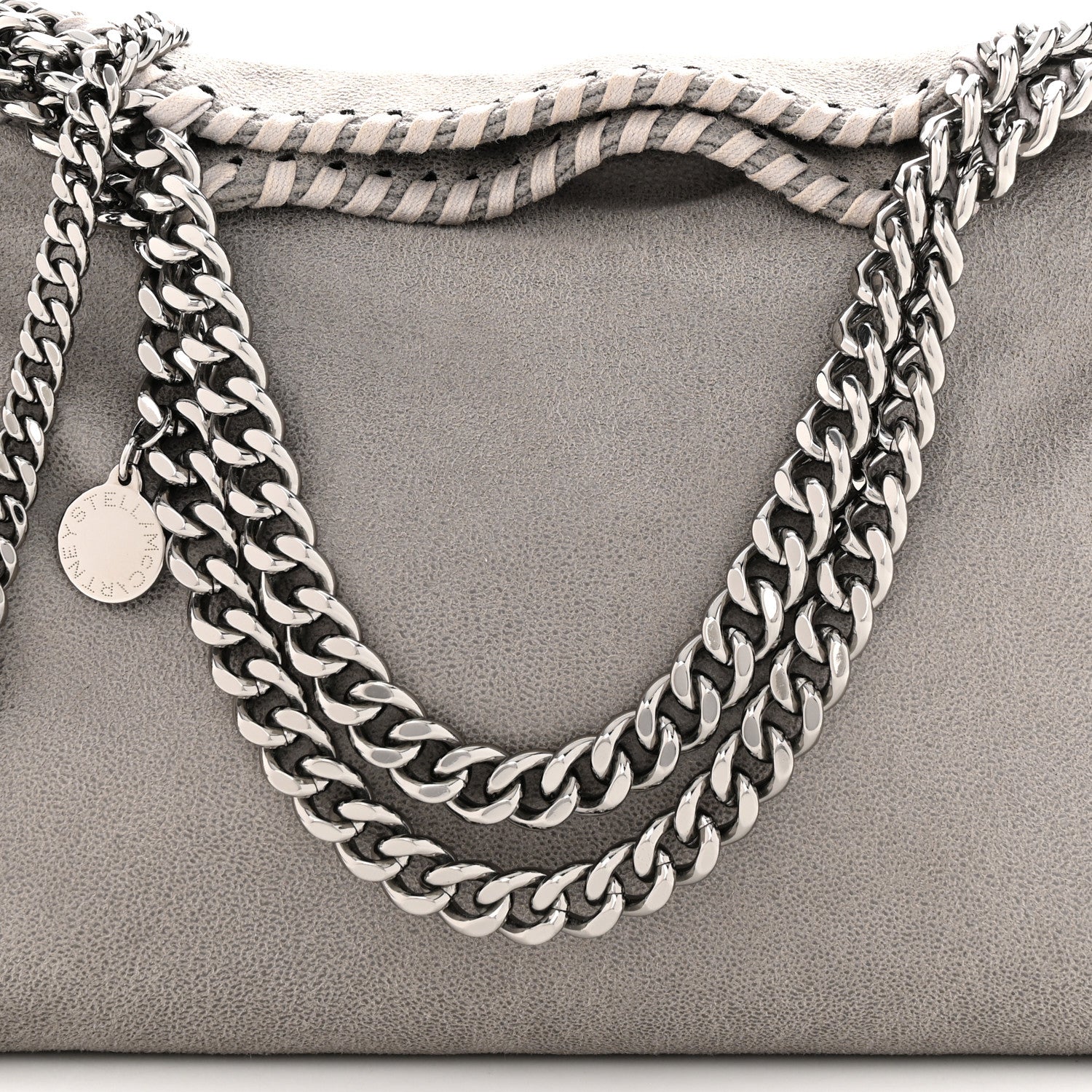 Stella McCartney Shaggy Deer Mini Falabella Fold Over Tote Light Grey 8 of 12