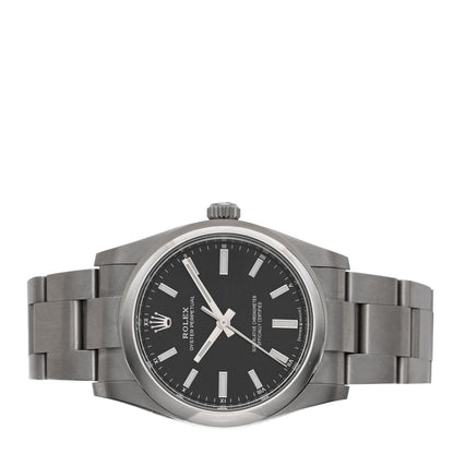 Rolex Stainless Steel 34mm Oyster Perpetual Watch Bright Black 124200 2 of 4