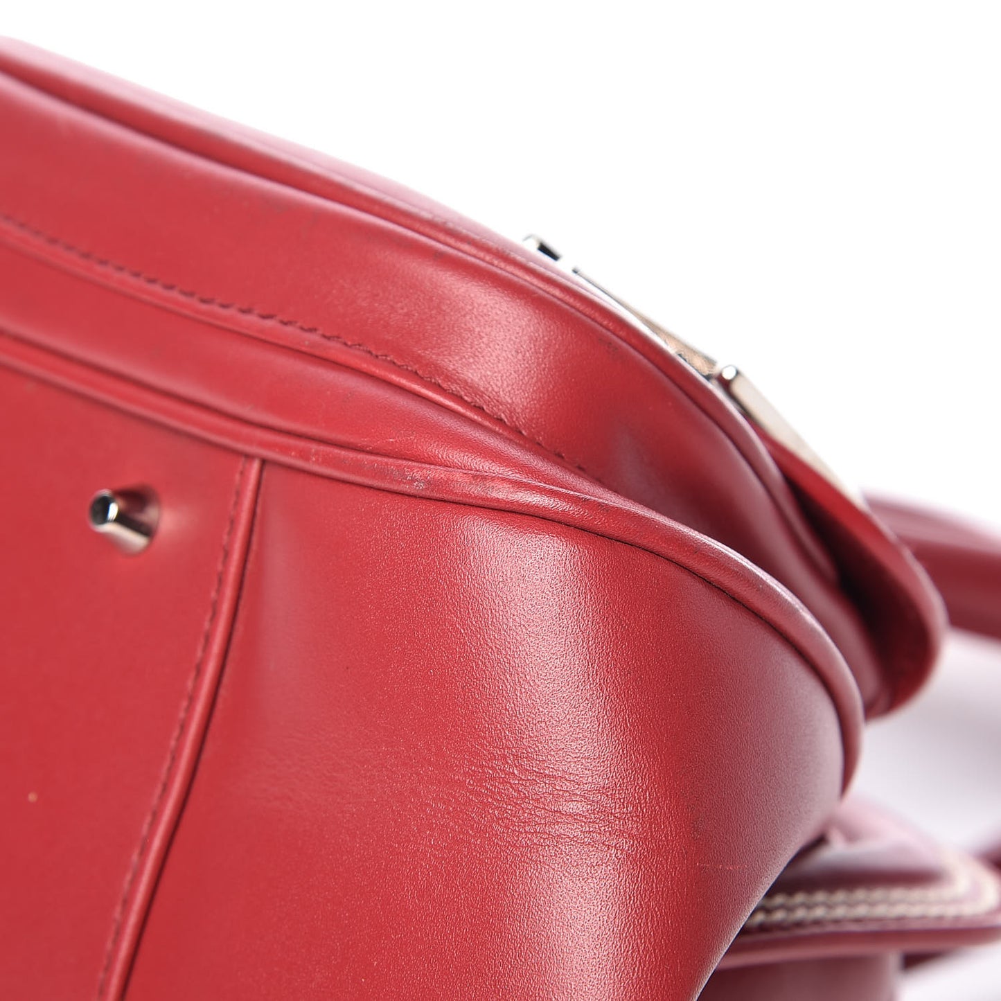 Calfskin Medium Detective Satchel Red