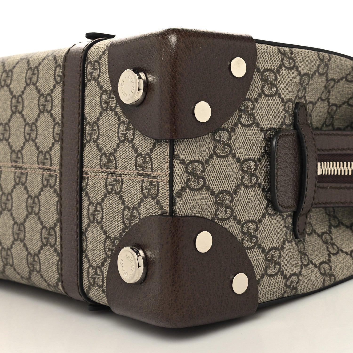 Gucci GG Supreme Monogram Textured Dollar Calfskin Small Detail Tote Beige Ebony New Acero 10 of 10