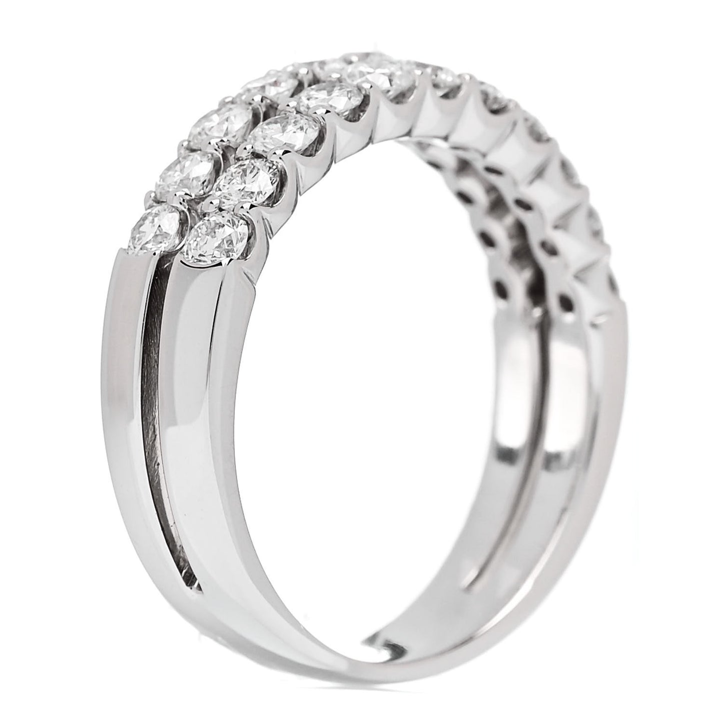 Platinum Diamond 1.00ct Double Half Eternity Band Ring  52 6