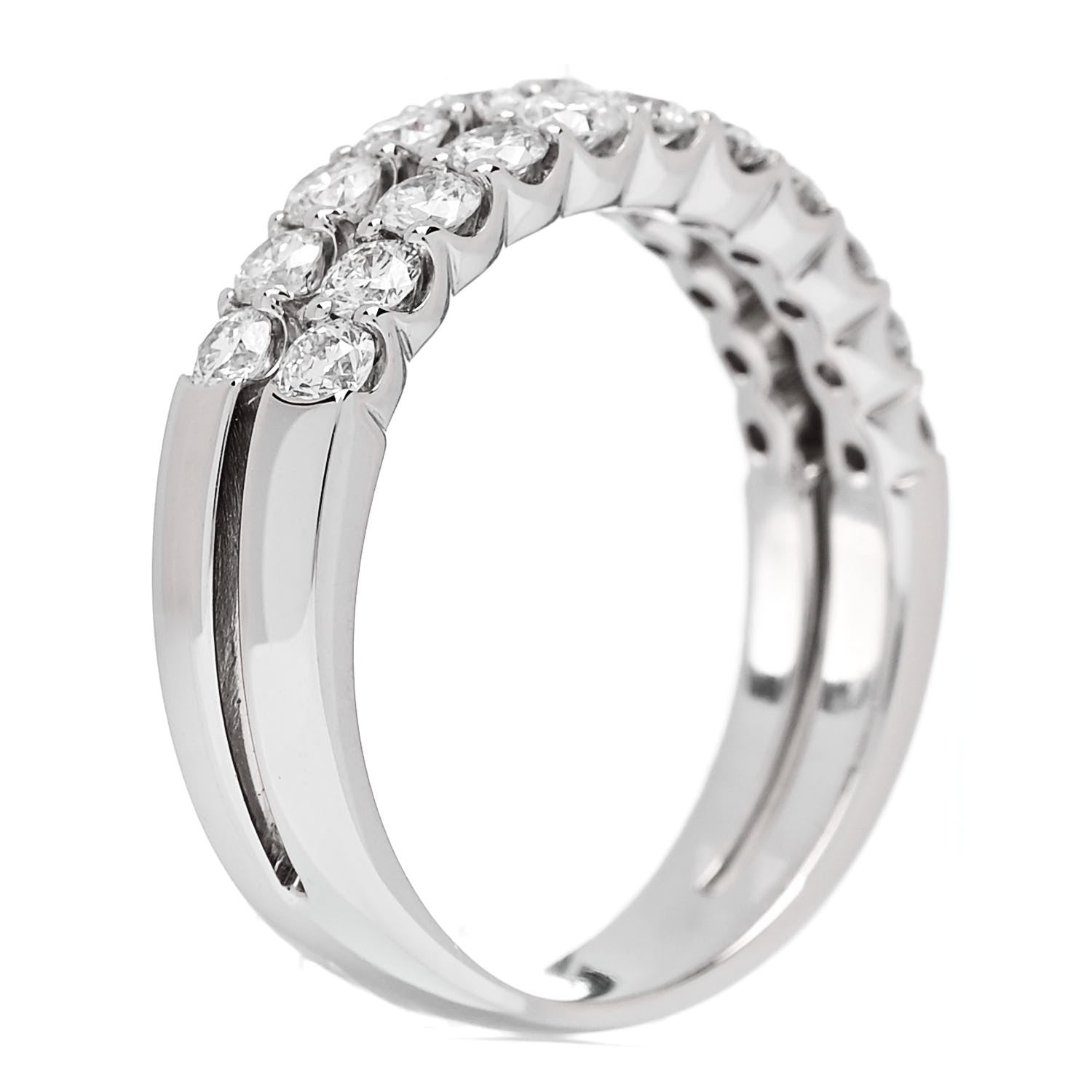 Parker & West by FASHIONPHILE Platinum Diamond 1.00ct Double Half Eternity Band Ring  52 6 6 of 9