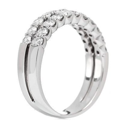 Parker & West by FASHIONPHILE Platinum Diamond 1.00ct Double Half Eternity Band Ring  52 6 6 of 9